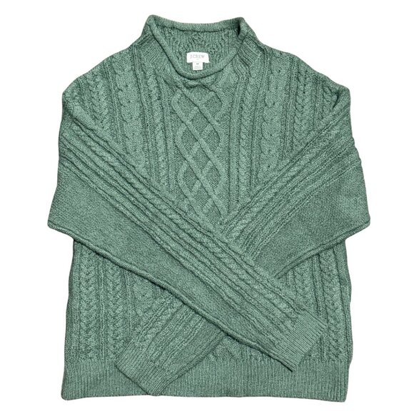 J.Crew Mockneck Cable-Knit Sweater Pale Spinach Green – Size M, EUC - Picture 10 of 16
